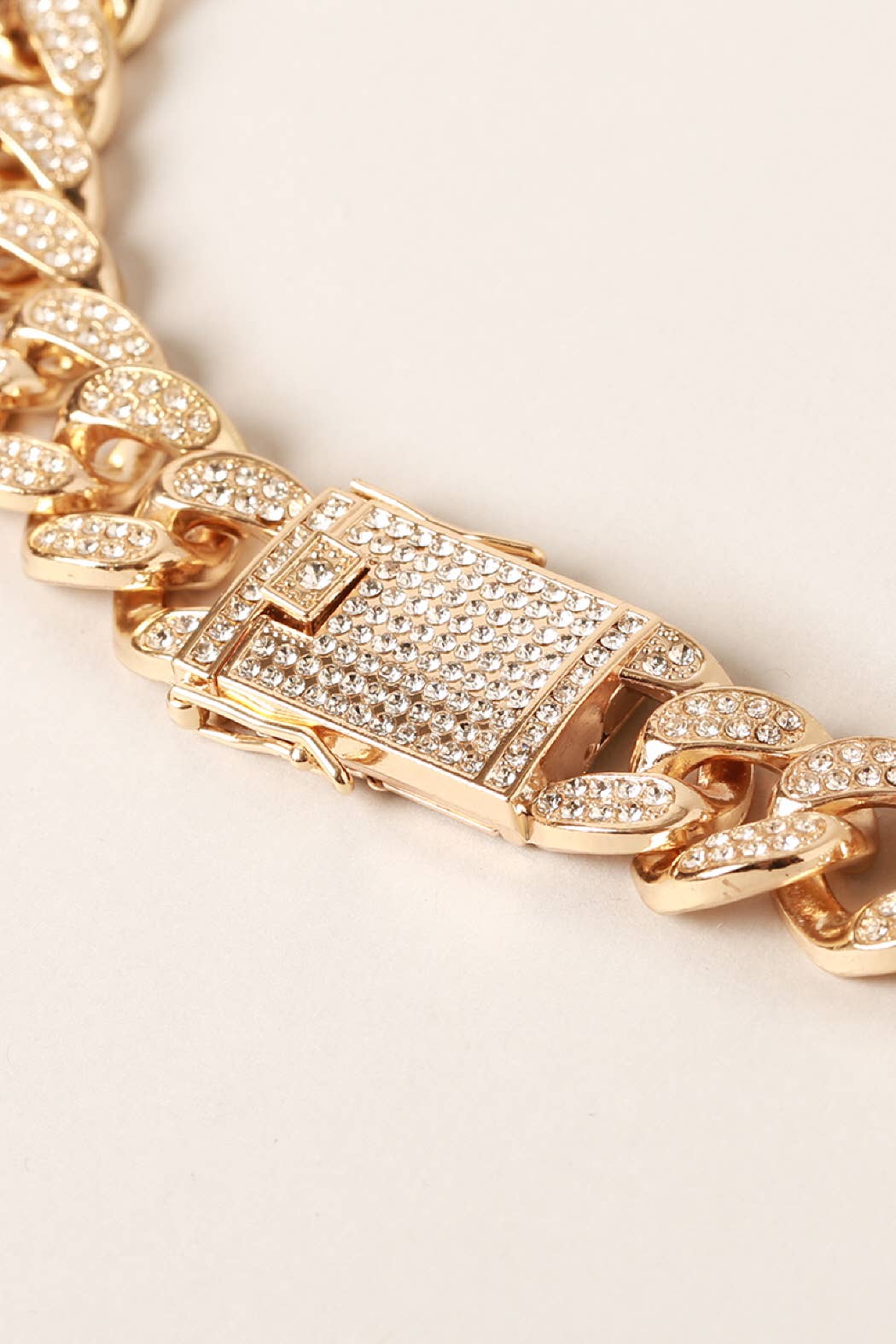 Crystal Stone Link Chain Necklace Earrings Set