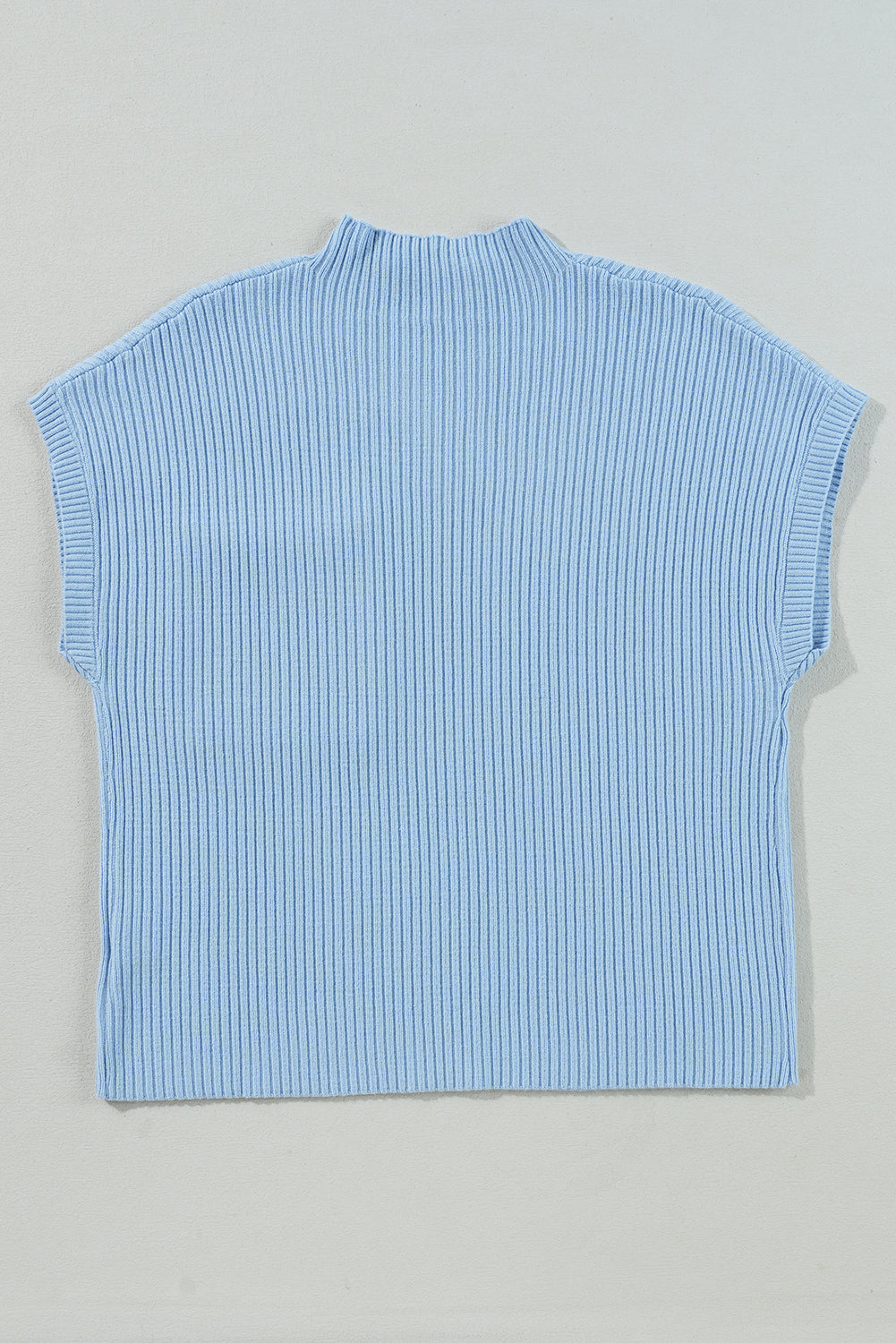 Mineral Red Patch Pocket Ribbed Knit Short Sleeve Sweater
