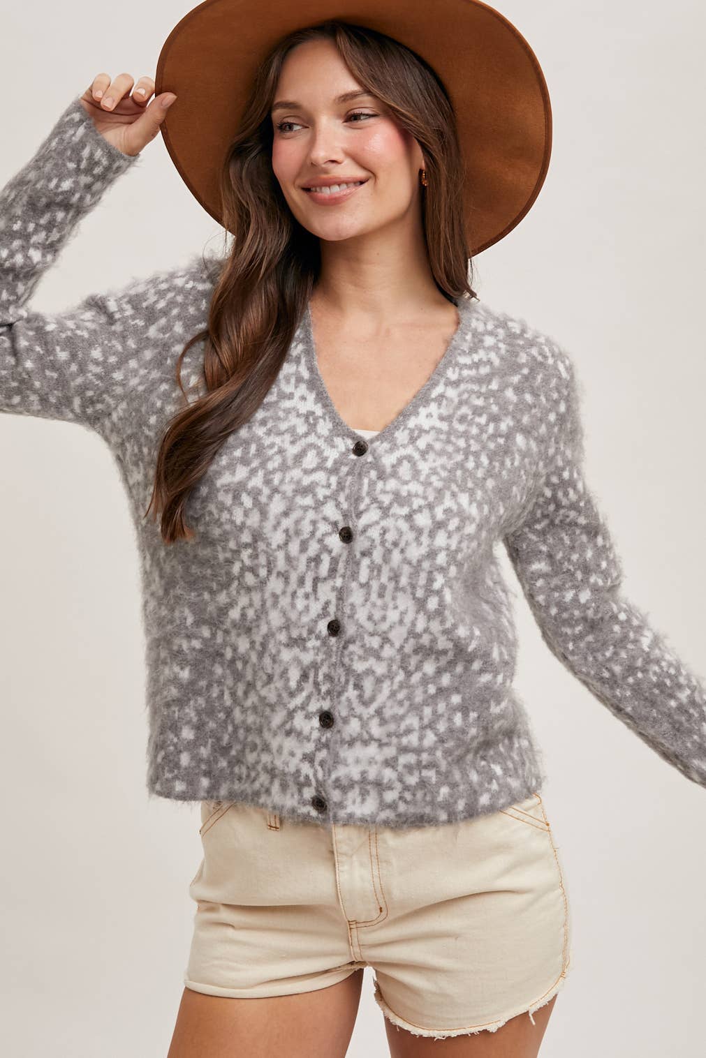Sale! LEOPARD BUTTON DOWN KNIT CARDIGAN WAS $43