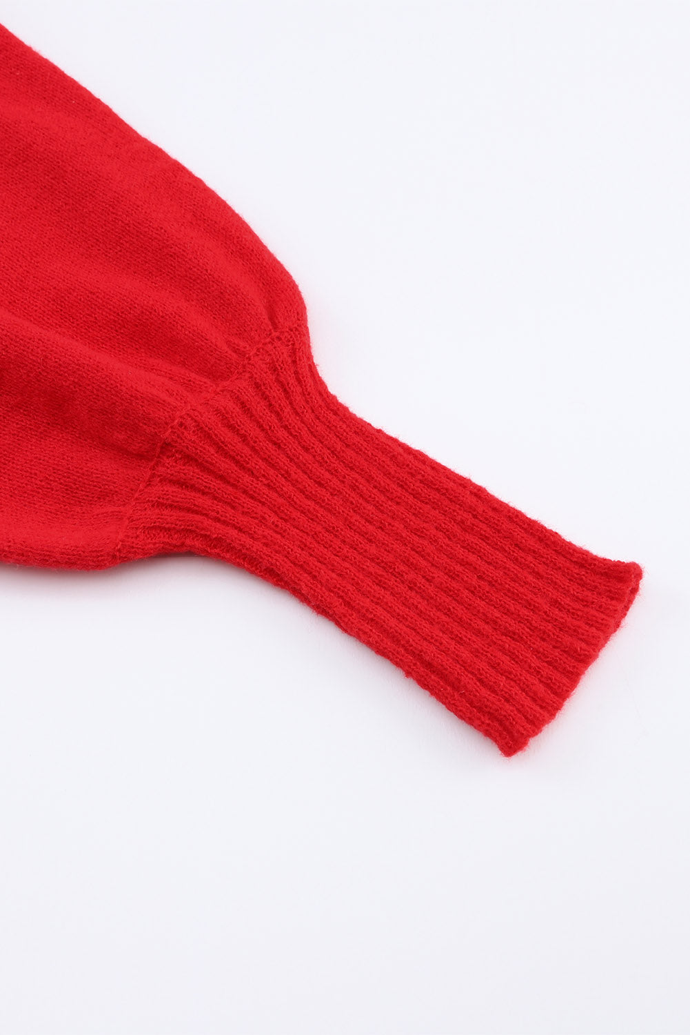 Merry Letter Embroidered High Neck Sweater