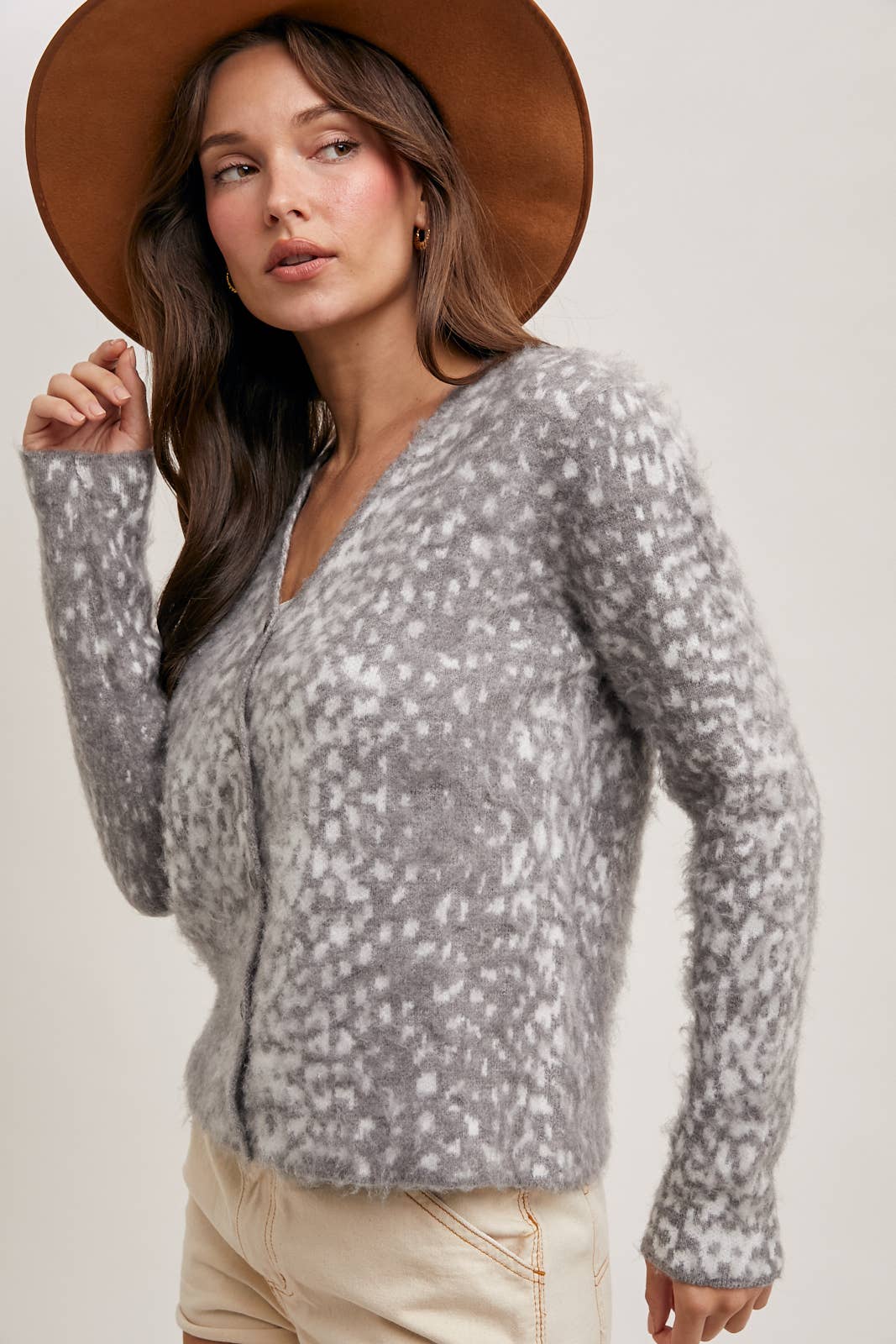 Sale! LEOPARD BUTTON DOWN KNIT CARDIGAN WAS $43