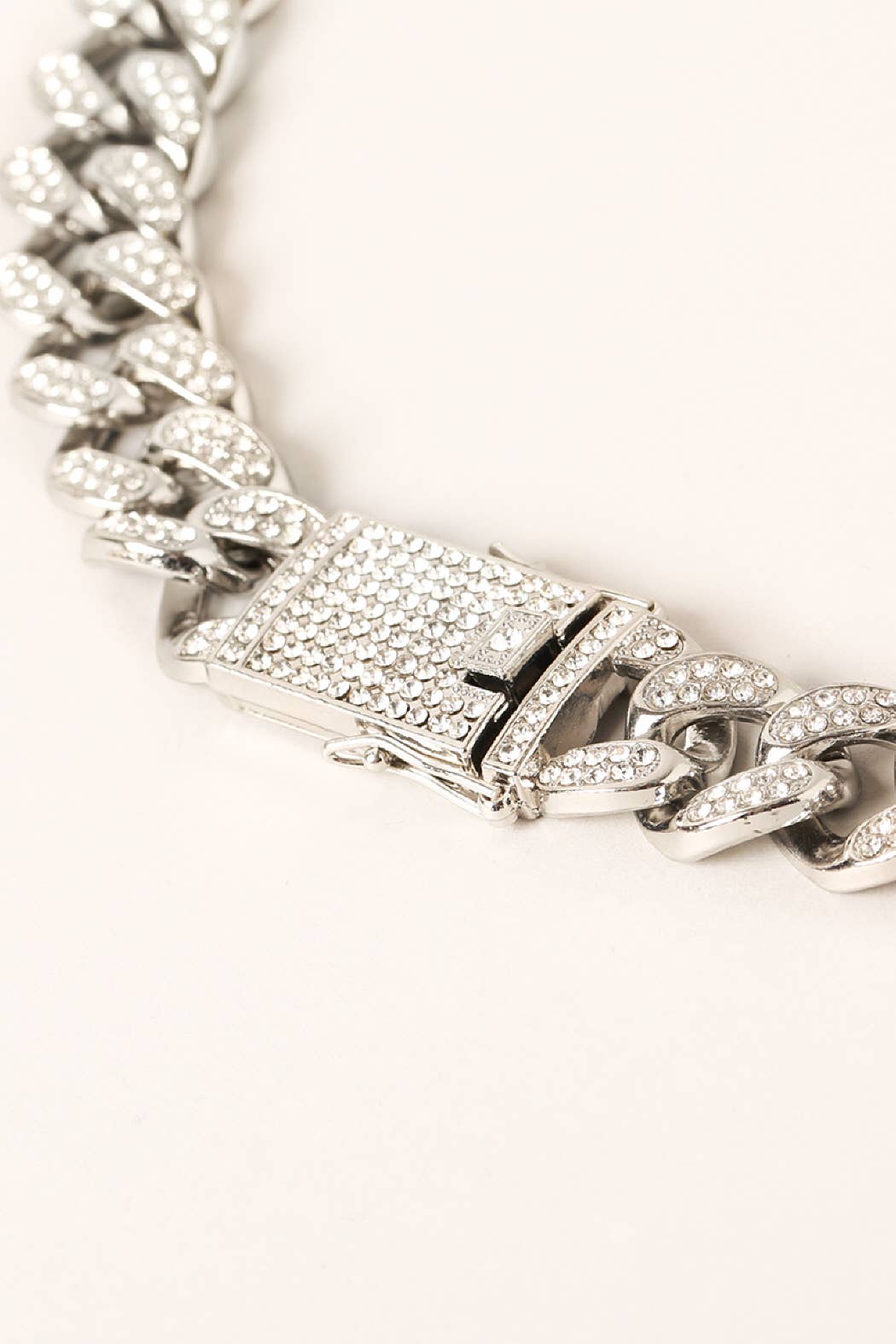Crystal Stone Link Chain Necklace Earrings Set