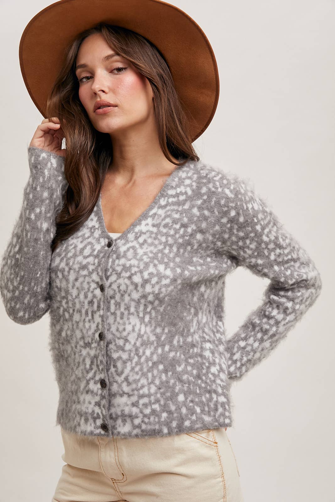 Sale! LEOPARD BUTTON DOWN KNIT CARDIGAN WAS $43
