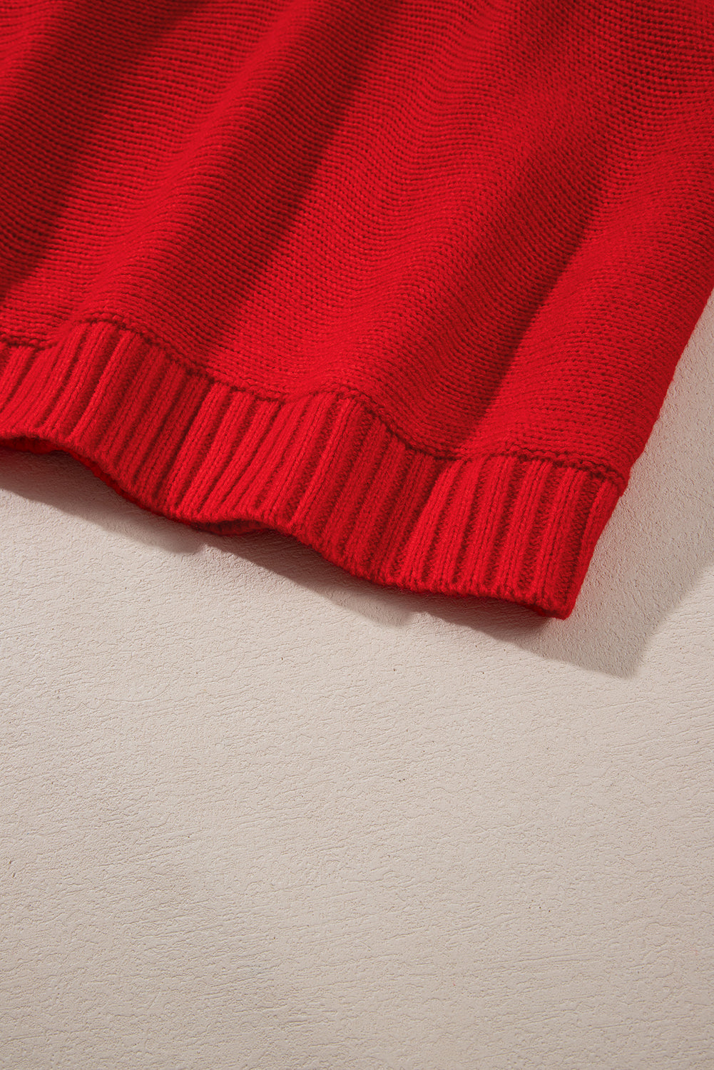 Merry Letter Embroidered High Neck Sweater