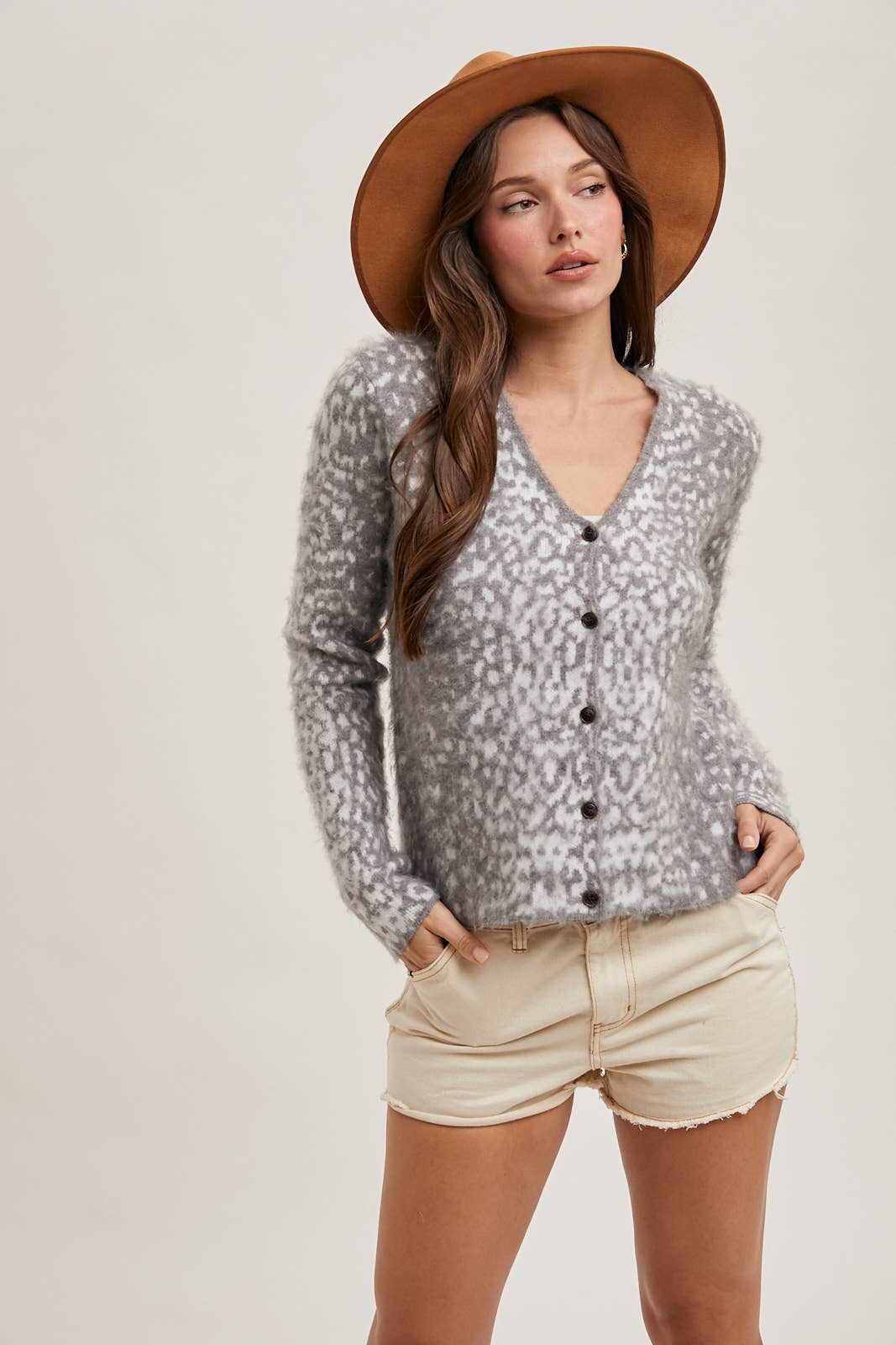 Sale! LEOPARD BUTTON DOWN KNIT CARDIGAN WAS $43