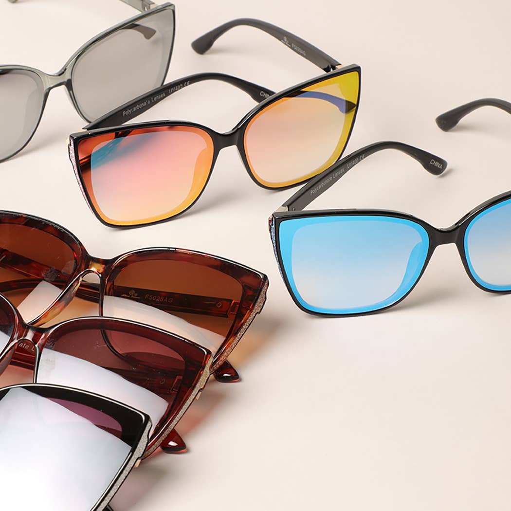 Women's Glitter Detailed Square Sunglasses