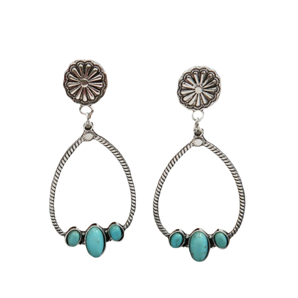 Artificial Turquoise Teardrop Earrings