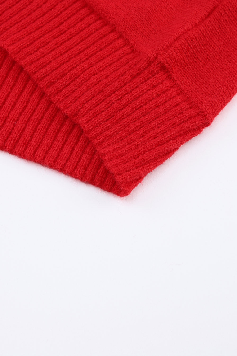 Merry Letter Embroidered High Neck Sweater
