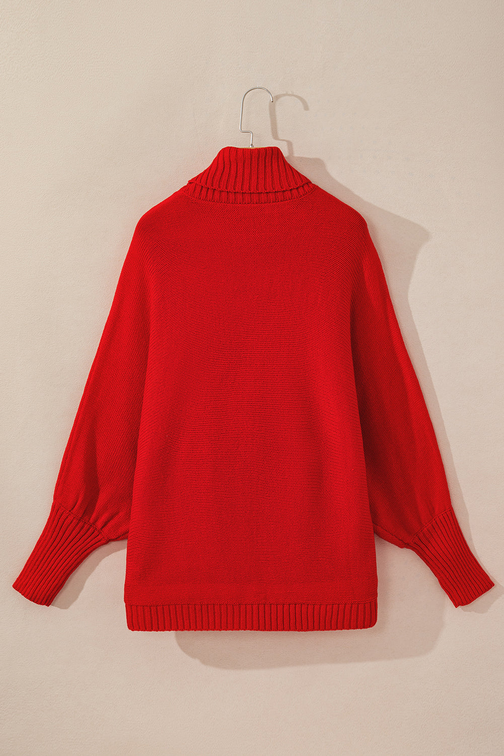 Merry Letter Embroidered High Neck Sweater
