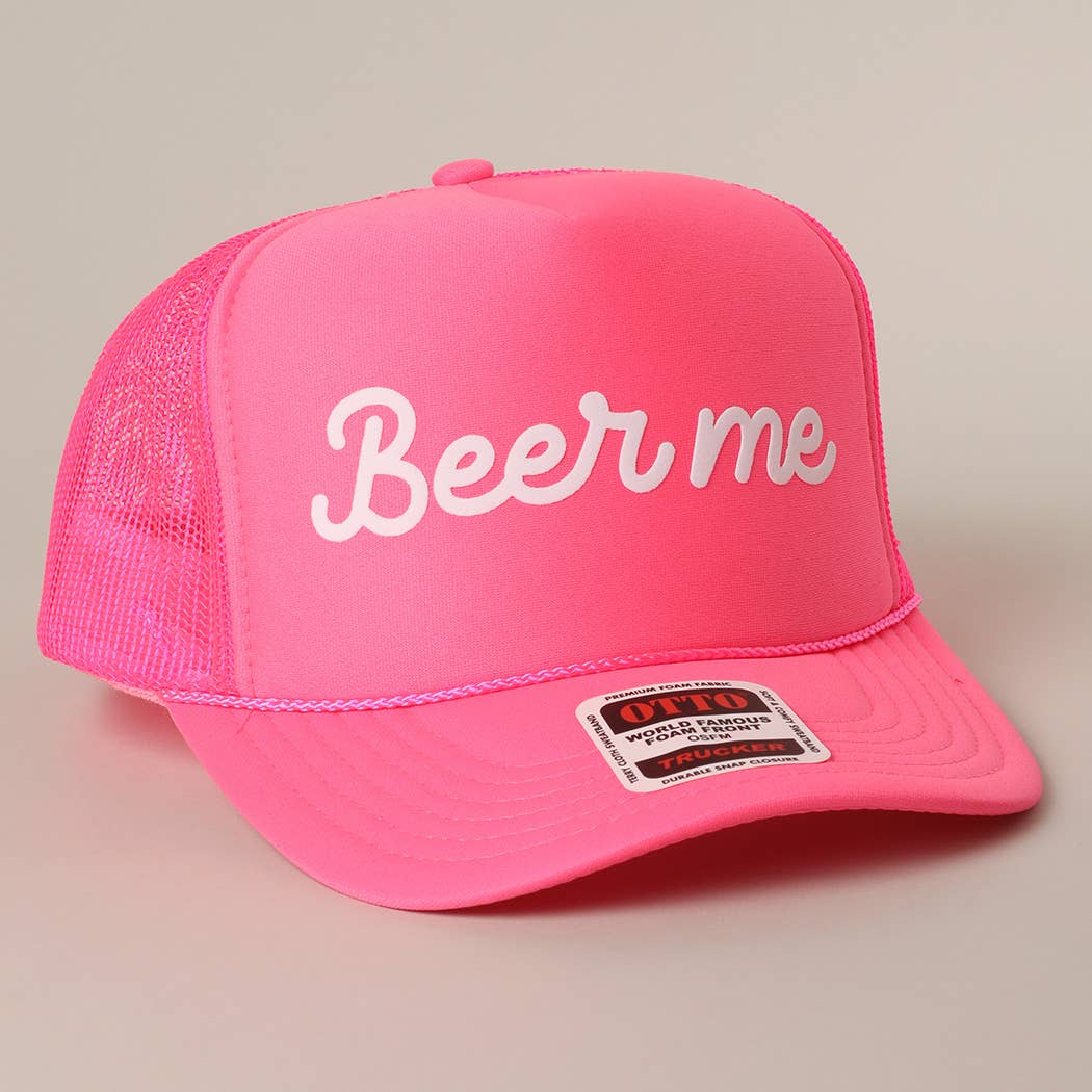 Beer Me Text Printed Mesh Back Foam Trucker Hat