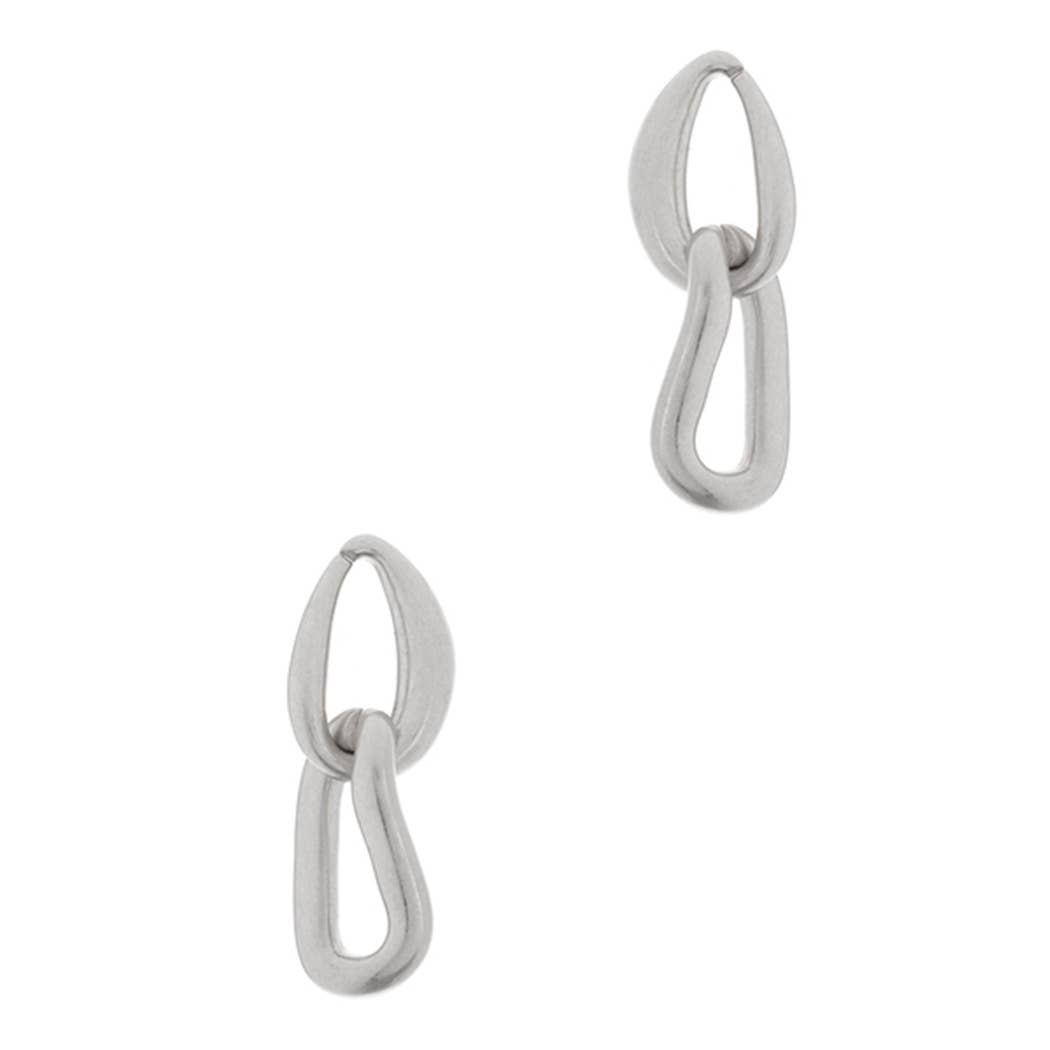 Irregular Linked Chain Post Earrings