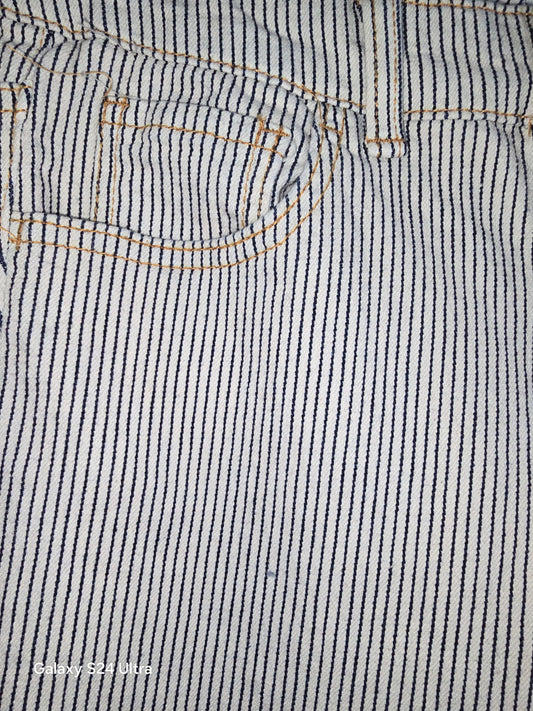 OAT -PIN STRIPE 5 POCKET STRAIGHT - NAVY STRIPE