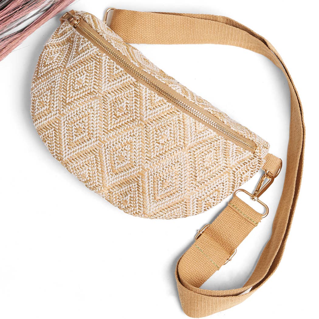 Diamond Pattern Adjustable Crossbody Belt Bag