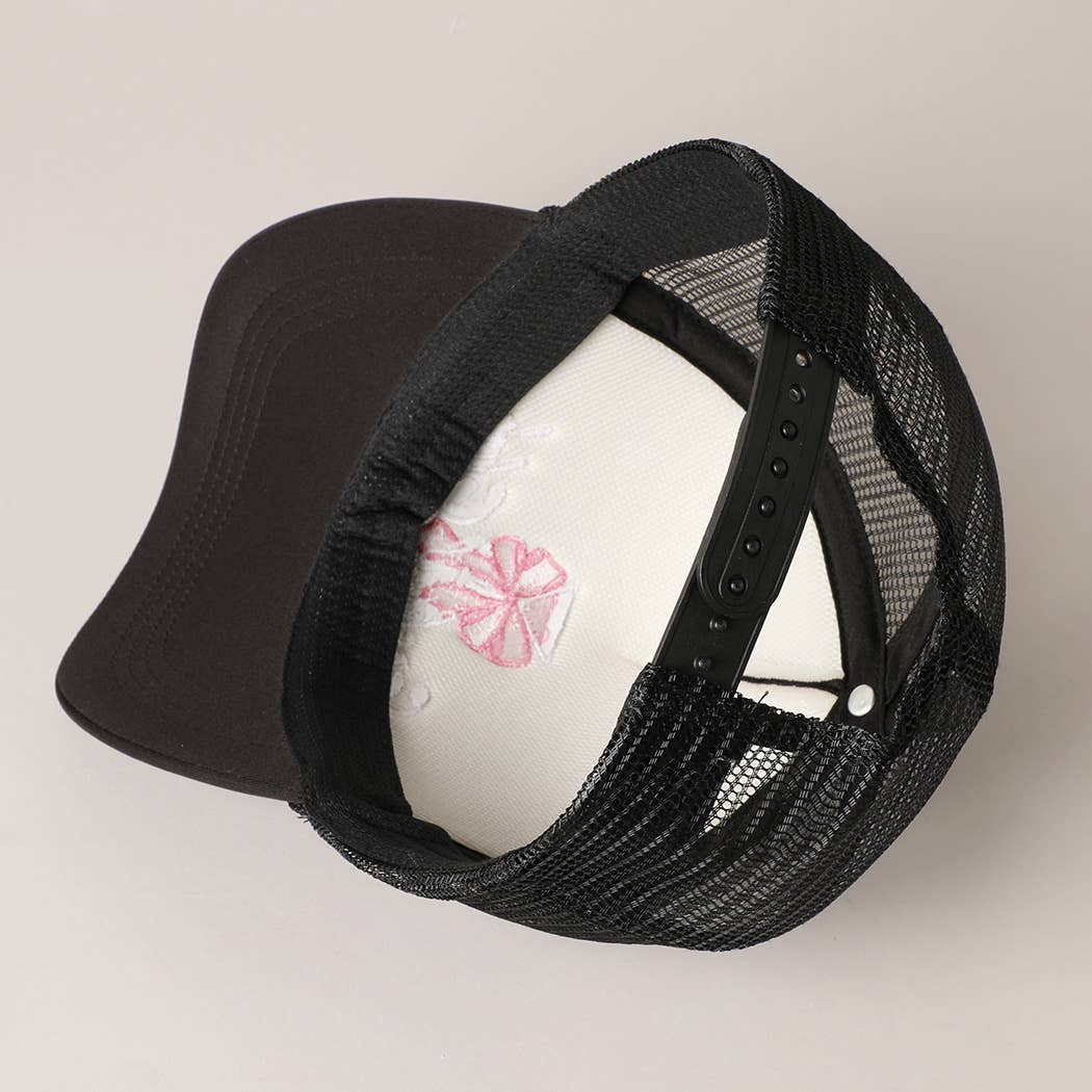 Bow Cocktail Club Embroidery Mesh Back Trucker Hat