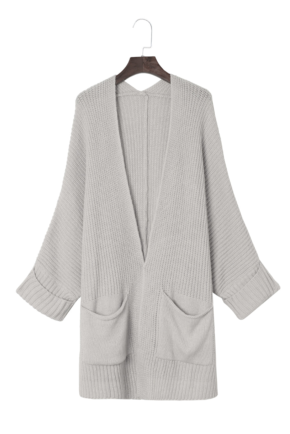 Oversized Fold Over Sleeve Open Front Cardigan