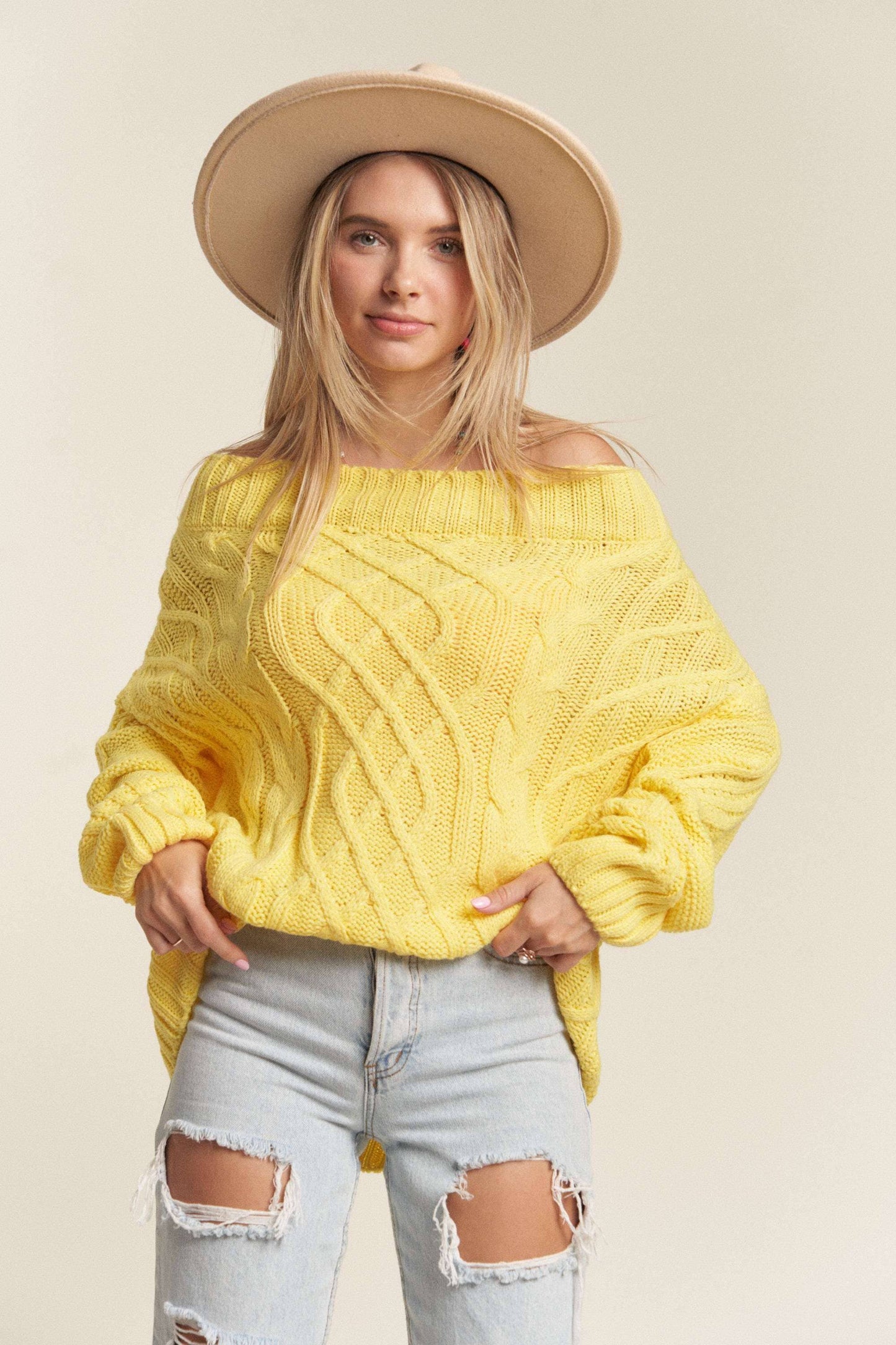 OFF SHOULDER SWEATER TOP