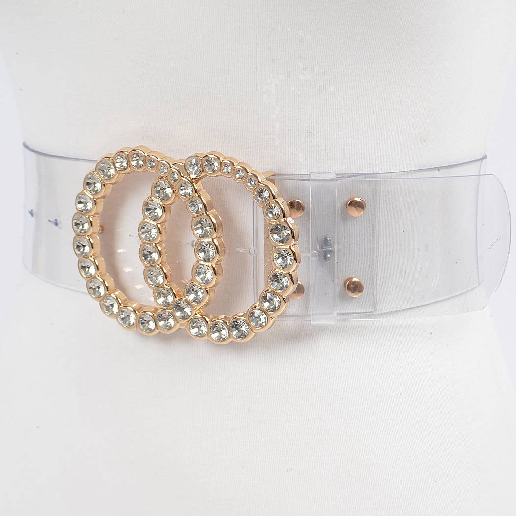 Transparent Waist Belt W/Stone Buckle.
PB8028
