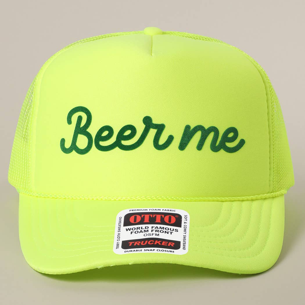 Beer Me Text Printed Mesh Back Foam Trucker Hat