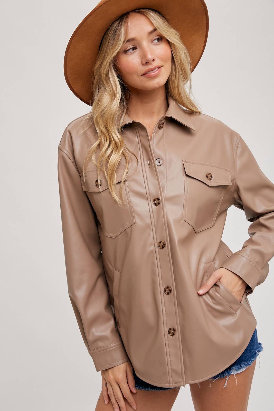 Sale! VEGAN LEATHER SHACKET Was $51
