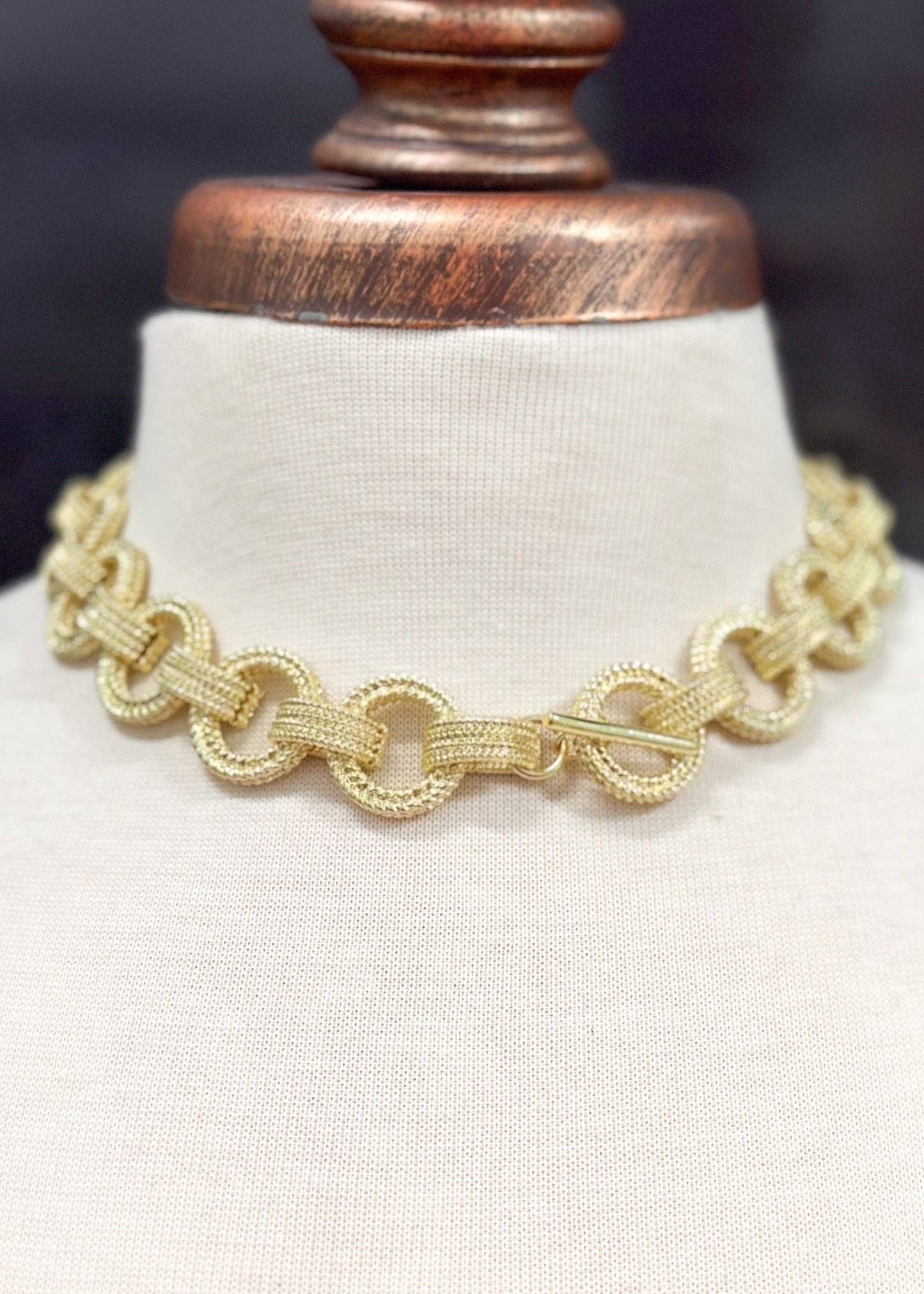 Chunky Textured Gold Necklace