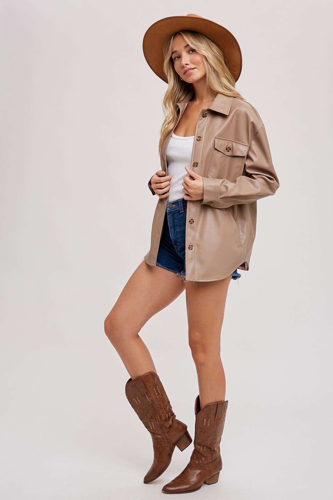 Sale! VEGAN LEATHER SHACKET Was $51