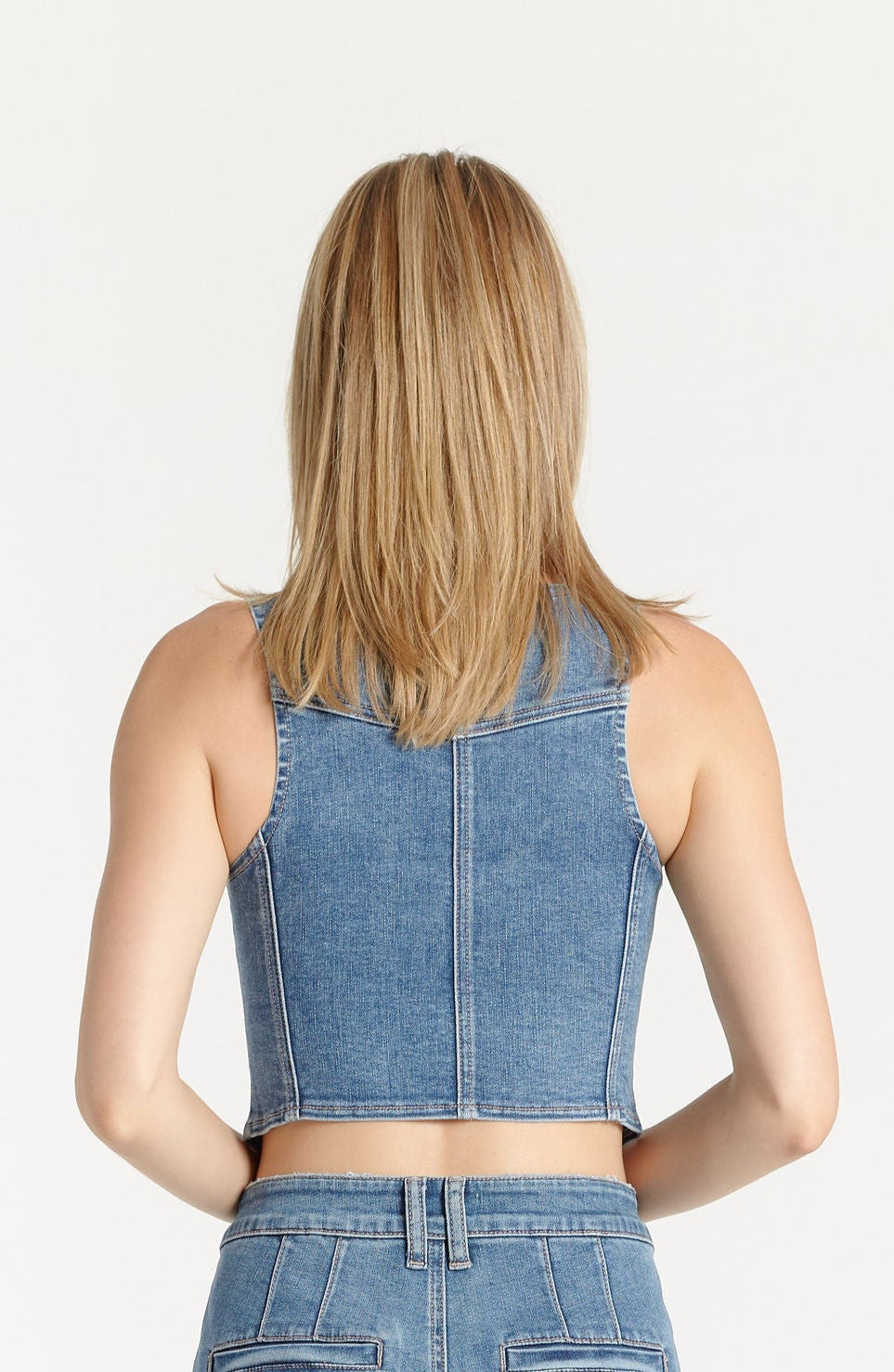 BUTTON FRONT DENIM VEST
